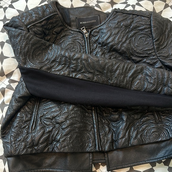 BCBG faux leather zip front bomber jacket - Picture 5 of 6